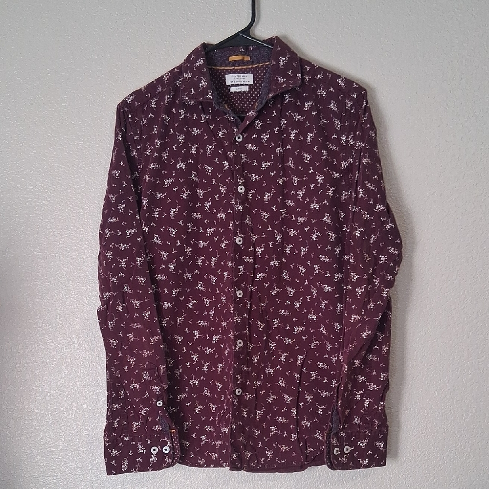Cactus Man Ricky Singh Sim Fit Button Up Top Size M